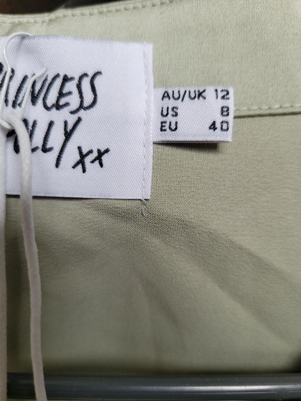 NWT Princess Polly Sage Rouched Front Button Down Dress Size 8 - Picture 6 of 8